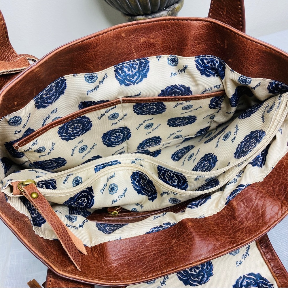 Lucky Brand Tan Tote with Sequin Flap - Picture 9 of 15
